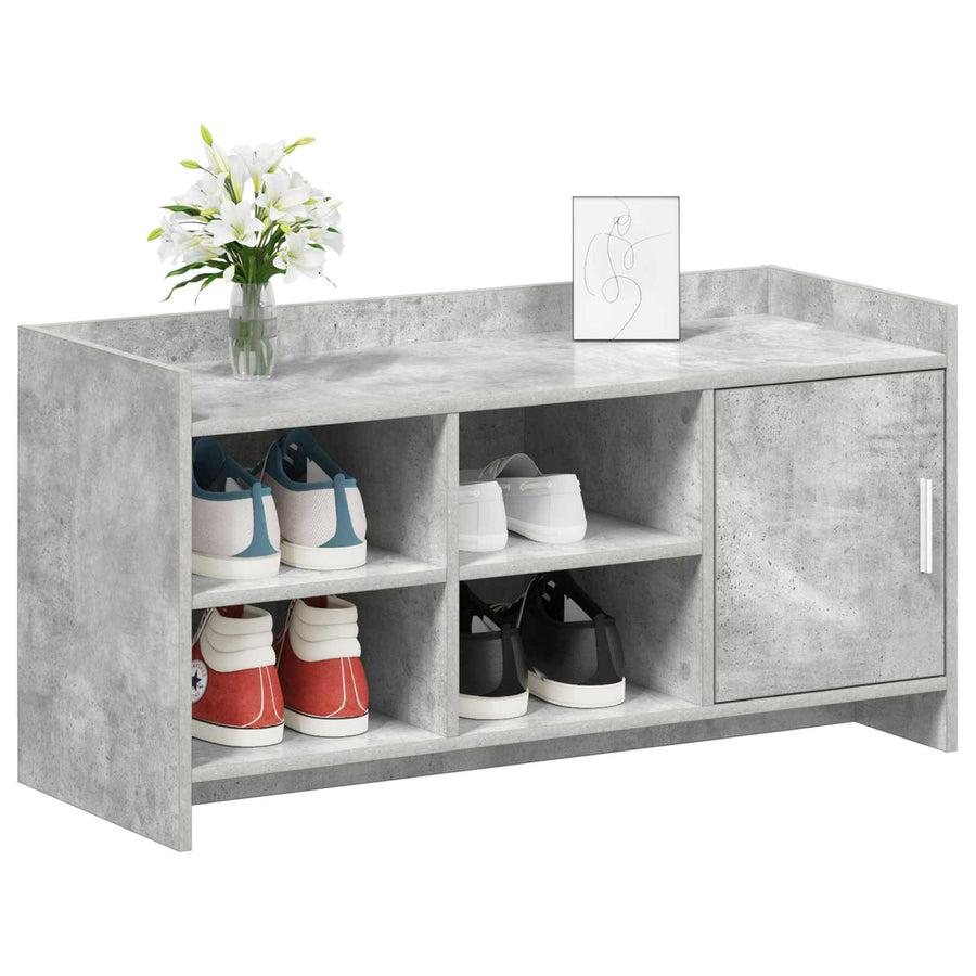 Schoenenkast Betongrijs 100 x 39,5 x 51 cm Bewerkt hout