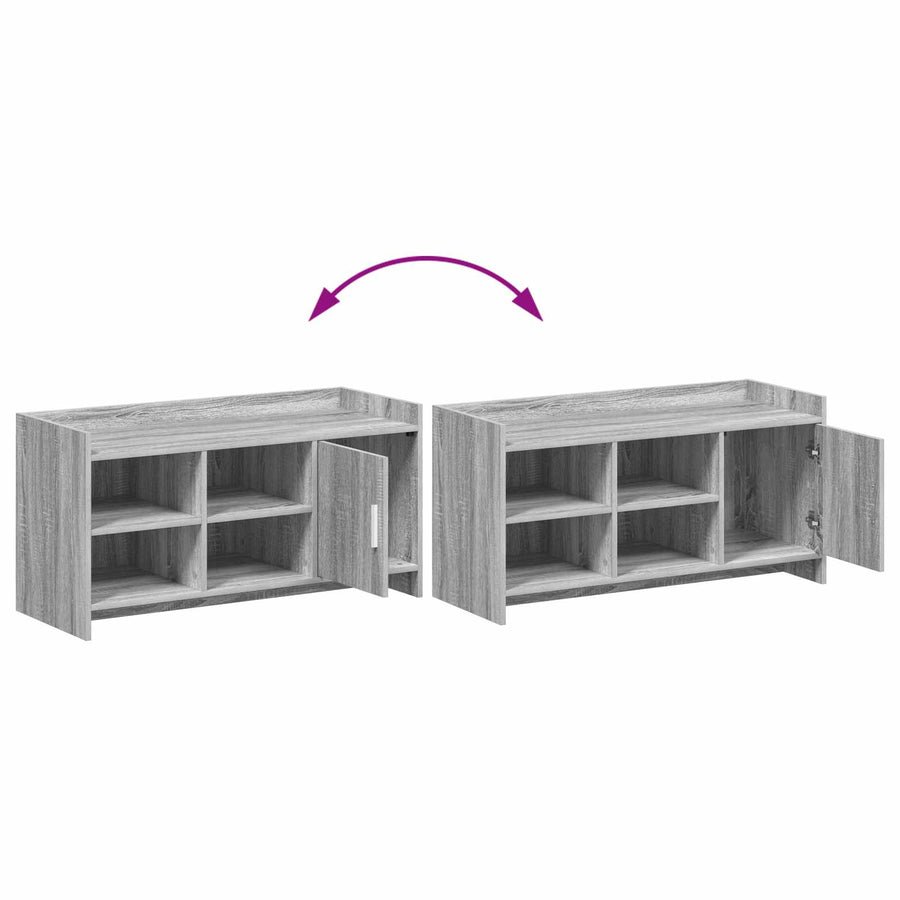 Schoenenkast Grijs Sonoma 100 x 39,5 x 51 cm Bewerkt hout