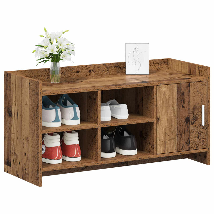 Schoenenkast Oud hout 100 x 39,5 x 51 cm Bewerkt hout