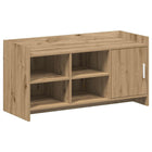 Schoenenkast Artisanaal eiken 100x39,5x51 cm bewerkt hout