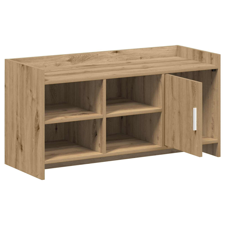 Schoenenkast Artisanaal eiken 100 x 39,5 x 51 cm Bewerkt hout