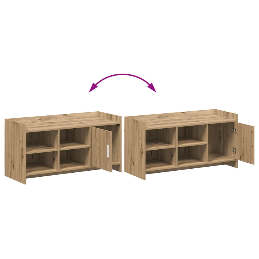 Schoenenkast Artisanaal eiken 100 x 39,5 x 51 cm Bewerkt hout