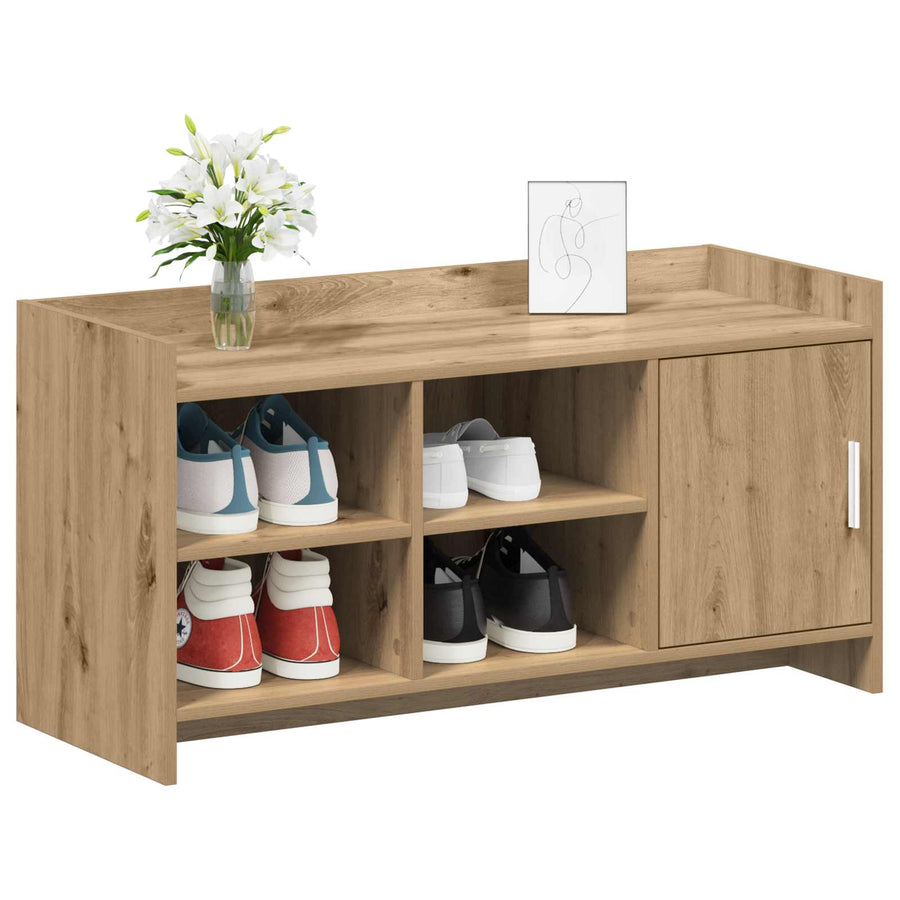 Schoenenkast Artisanaal eiken 100 x 39,5 x 51 cm Bewerkt hout