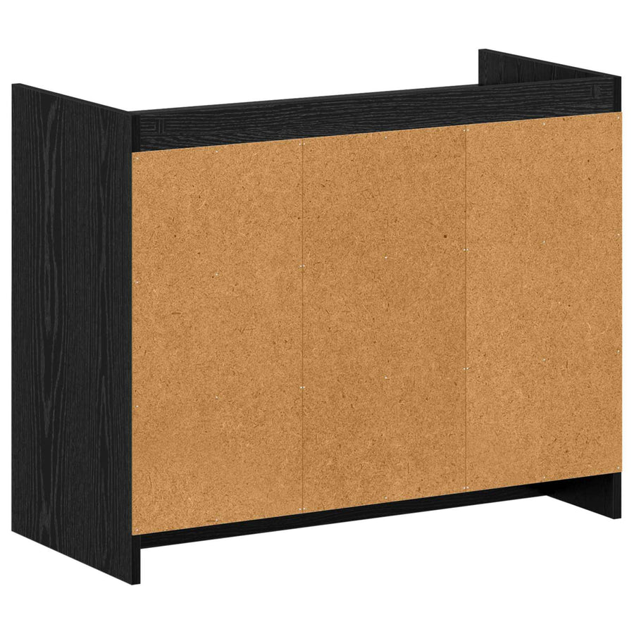 Schoenenkast Zwart eiken 85 x 39,5 x 70 cm Bewerkt hout