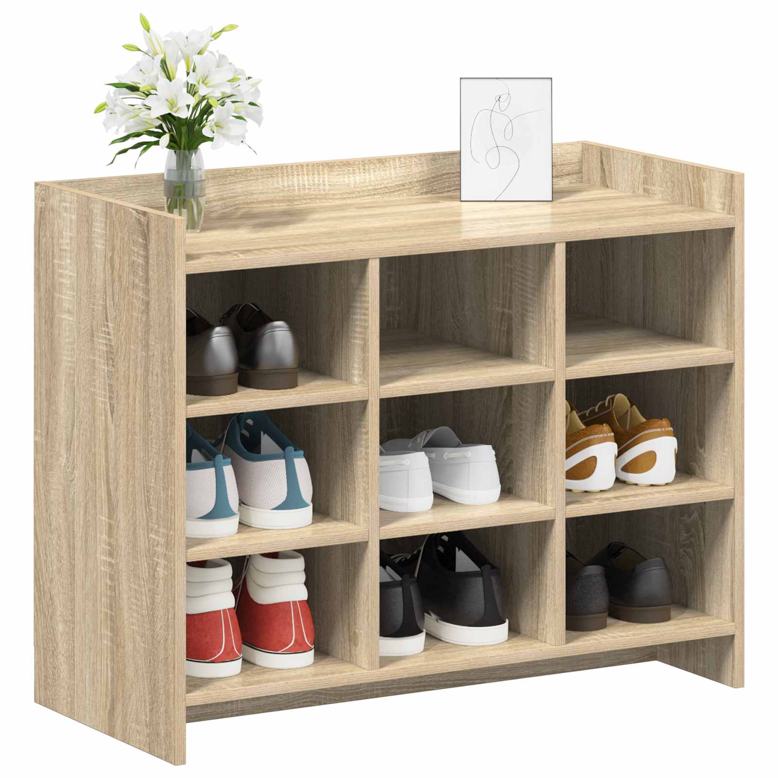 Schoenenkast Sonoma Eiken 85 x 39,5 x 70 cm Bewerkt hout