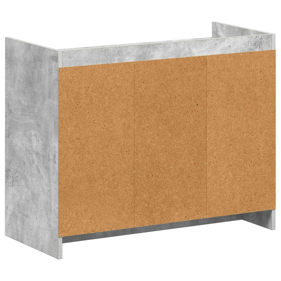 Schoenenkast Betongrijs 85 x 39,5 x 70 cm Bewerkt hout