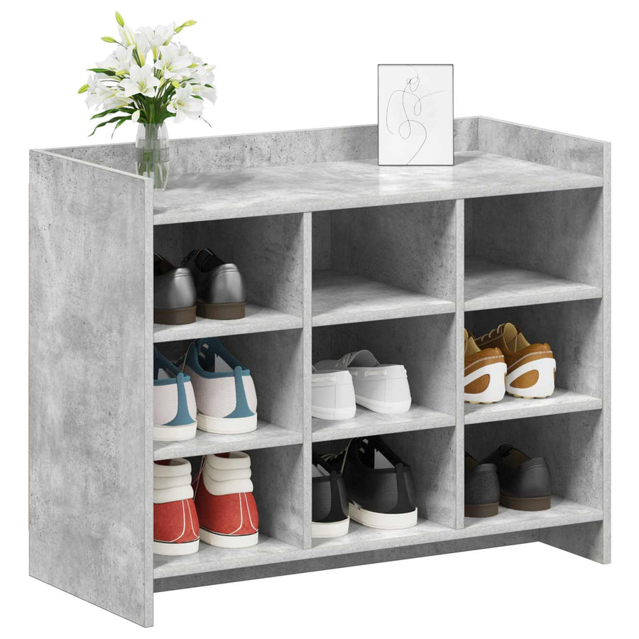 Schoenenkast Betongrijs 85 x 39,5 x 70 cm Bewerkt hout