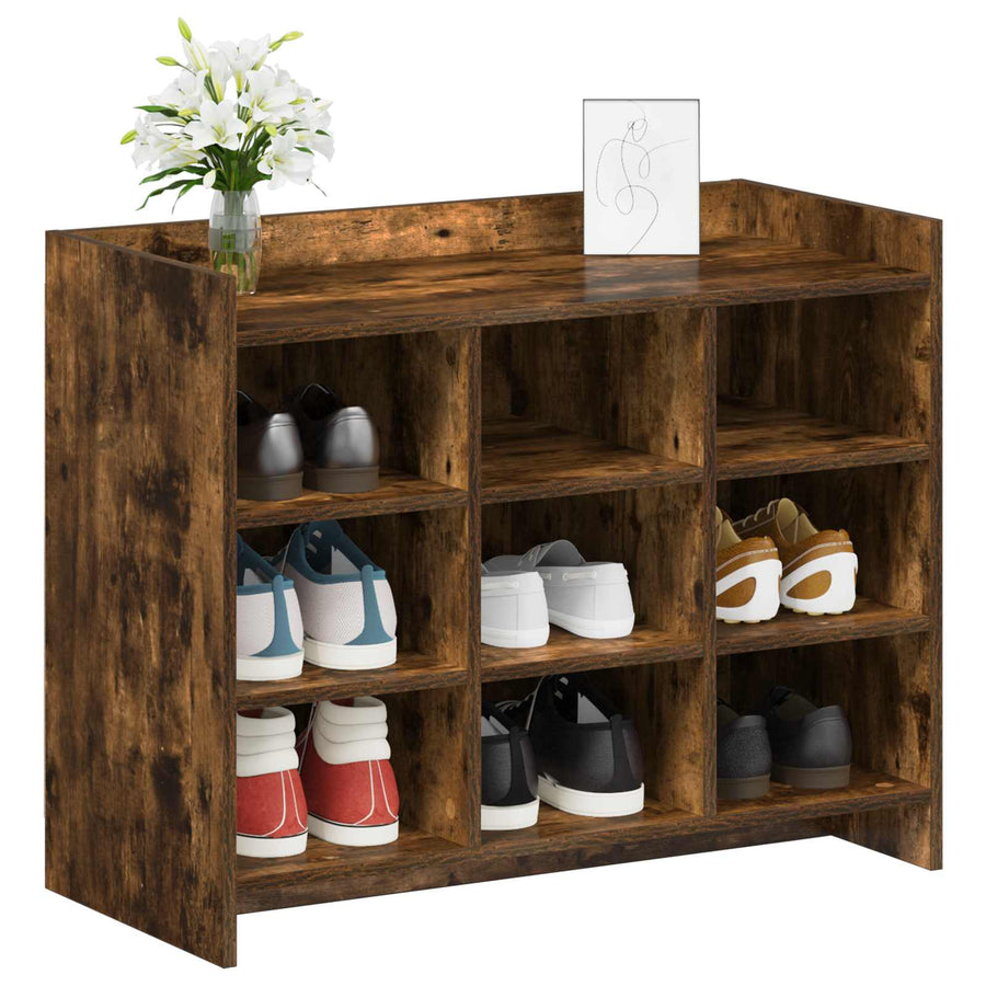 Schoenenkast Gerookt eiken 85 x 39,5 x 70 cm Bewerkt hout