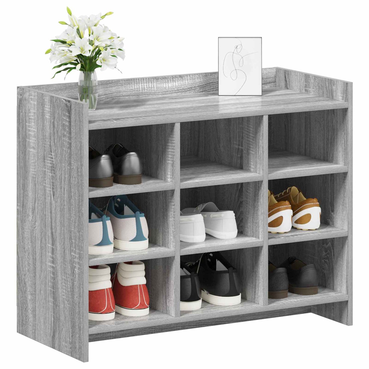 Schoenenkast Grijs Sonoma 85 x 39,5 x 70 cm Bewerkt hout