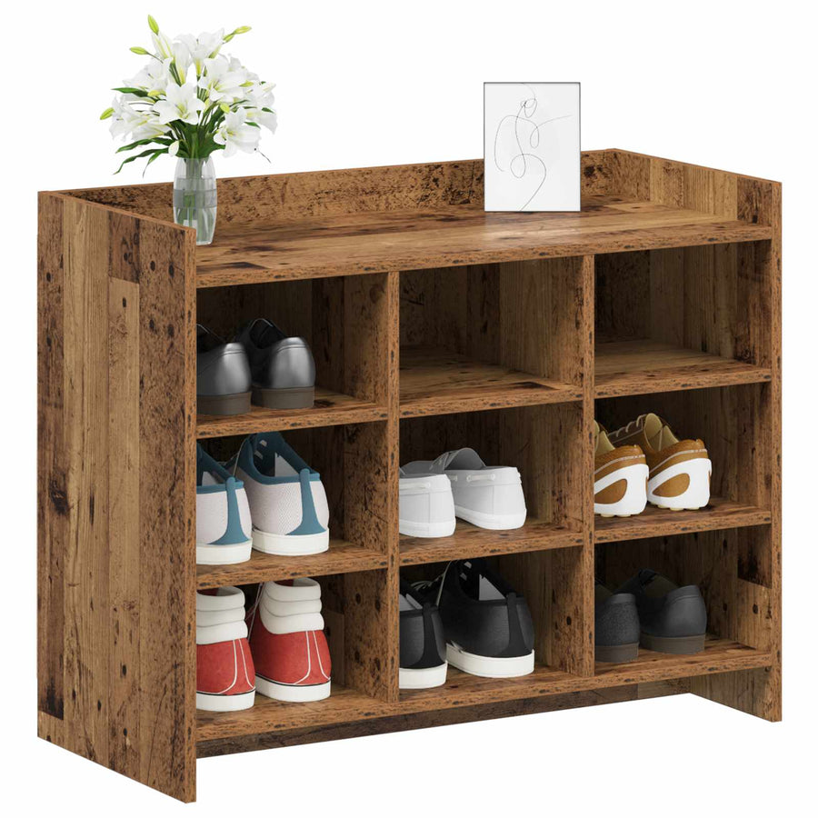 Schoenenkast met opslag Oud hout 85 x 39,5 x 70 cm Bewerkt hout