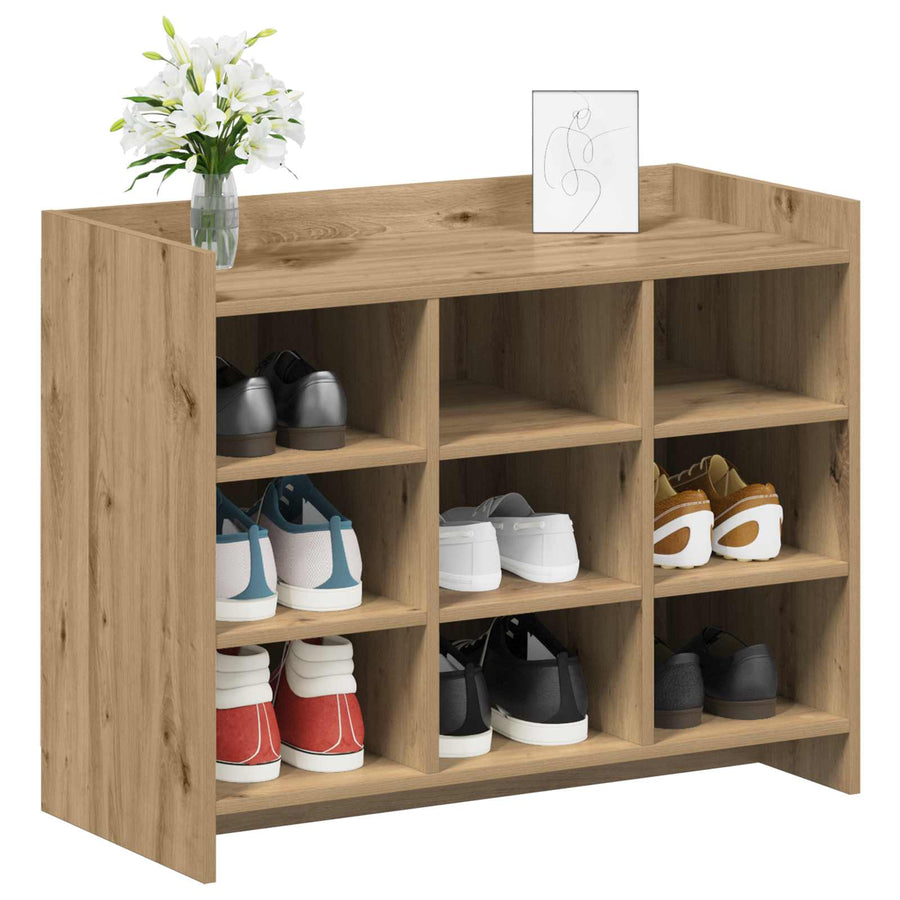 Schoenenkast Artisanaal eiken 85 x 39,5 x 70 cm Bewerkt hout