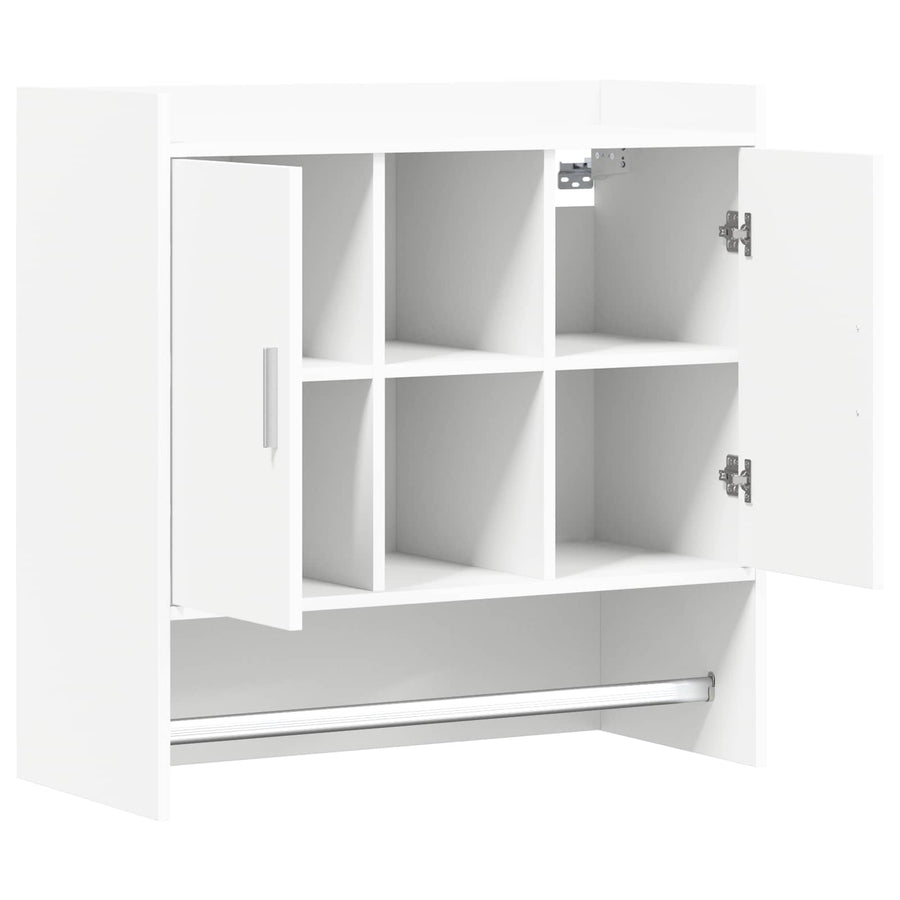 Wandplank Muurmontage Wit 80 x 36 x 80 cm Bewerkt hout