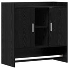 Wandplank 80x36x80 cm zwart eiken bewerkt hout muurmontage