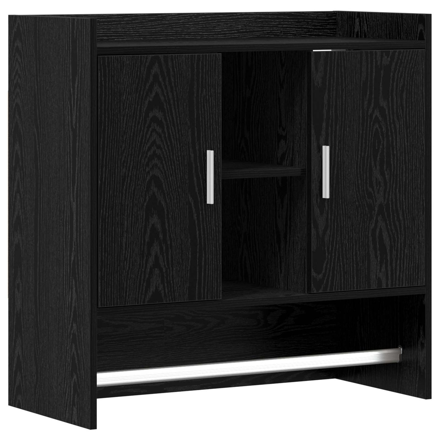 Wandplank Muurmontage Zwart eiken 80 x 36 x 80 cm Bewerkt hout