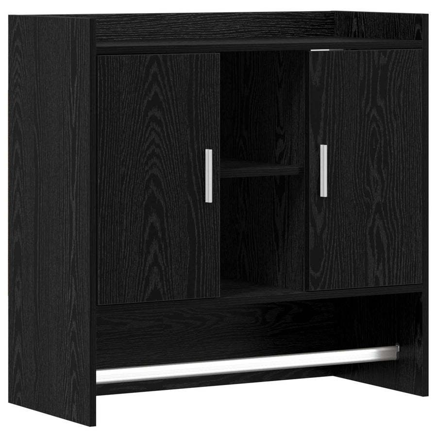 Wandplank Muurmontage Zwart eiken 80 x 36 x 80 cm Bewerkt hout