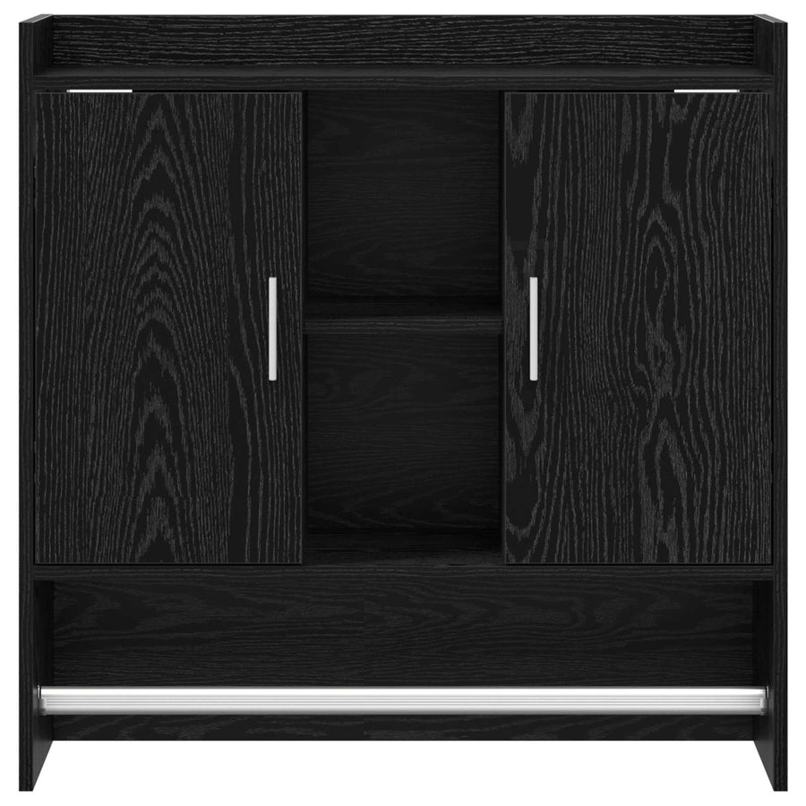 Wandplank Muurmontage Zwart eiken 80 x 36 x 80 cm Bewerkt hout