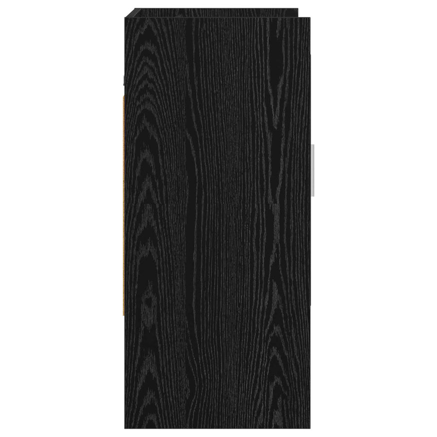 Wandplank Muurmontage Zwart eiken 80 x 36 x 80 cm Bewerkt hout