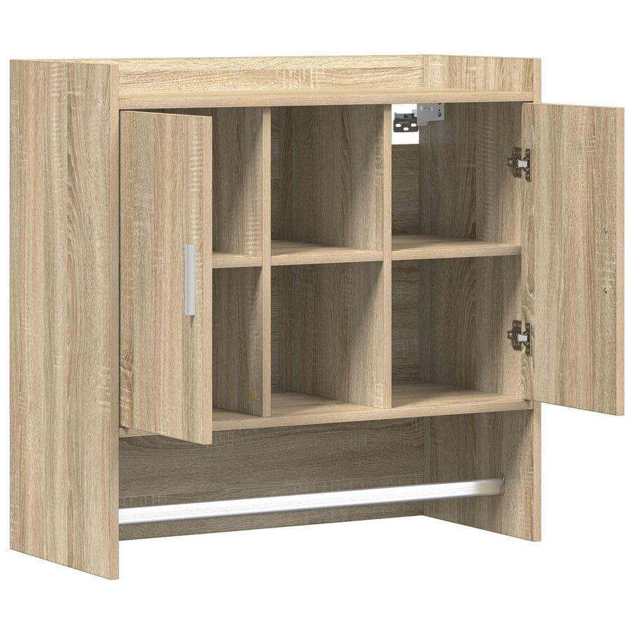 Wandplank Muurmontage Sonoma Eiken 80 x 36 x 80 cm Bewerkt hout