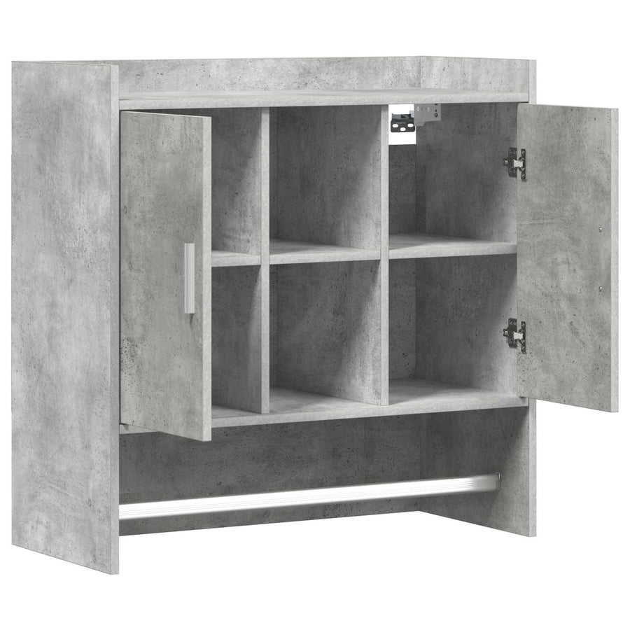 Wandplank Muurmontage Betongrijs 80 x 36 x 80 cm Bewerkt hout