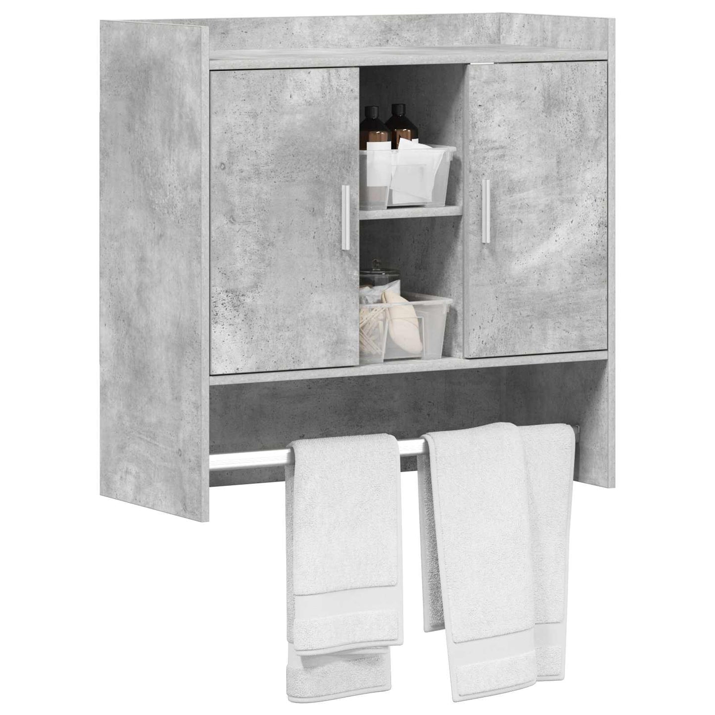 Wandplank Muurmontage Betongrijs 80 x 36 x 80 cm Bewerkt hout