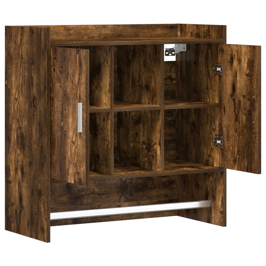 Wandplank Muurmontage Gerookt eiken 80 x 36 x 80 cm