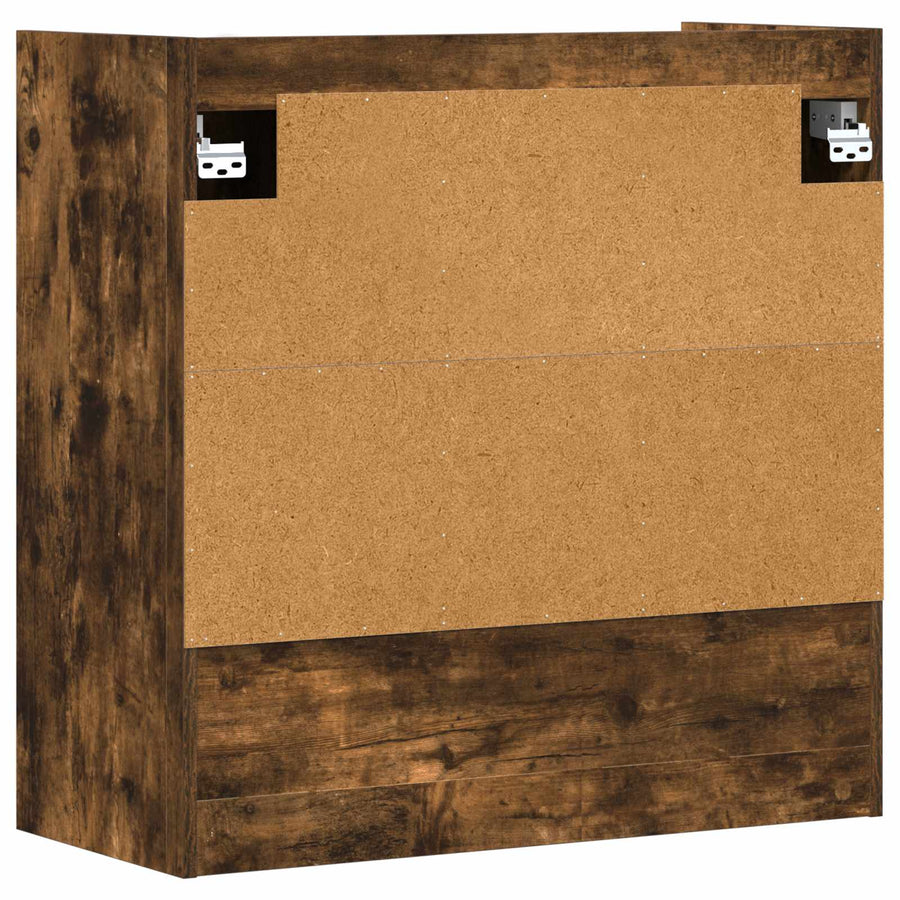 Wandplank Muurmontage Gerookt eiken 80 x 36 x 80 cm