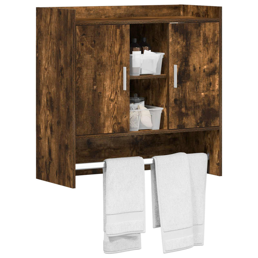 Wandplank Muurmontage Gerookt eiken 80 x 36 x 80 cm