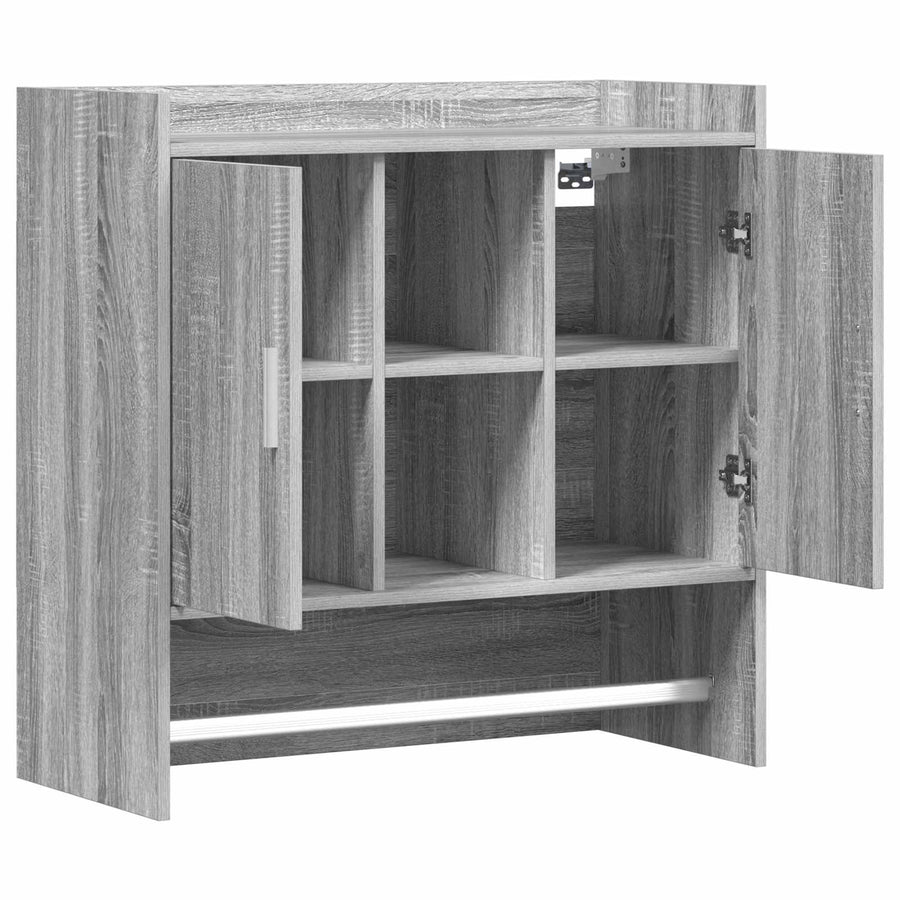 Wandplank Muurmontage Grijs Sonoma 80 x 36 x 80 cm Bewerkt hout