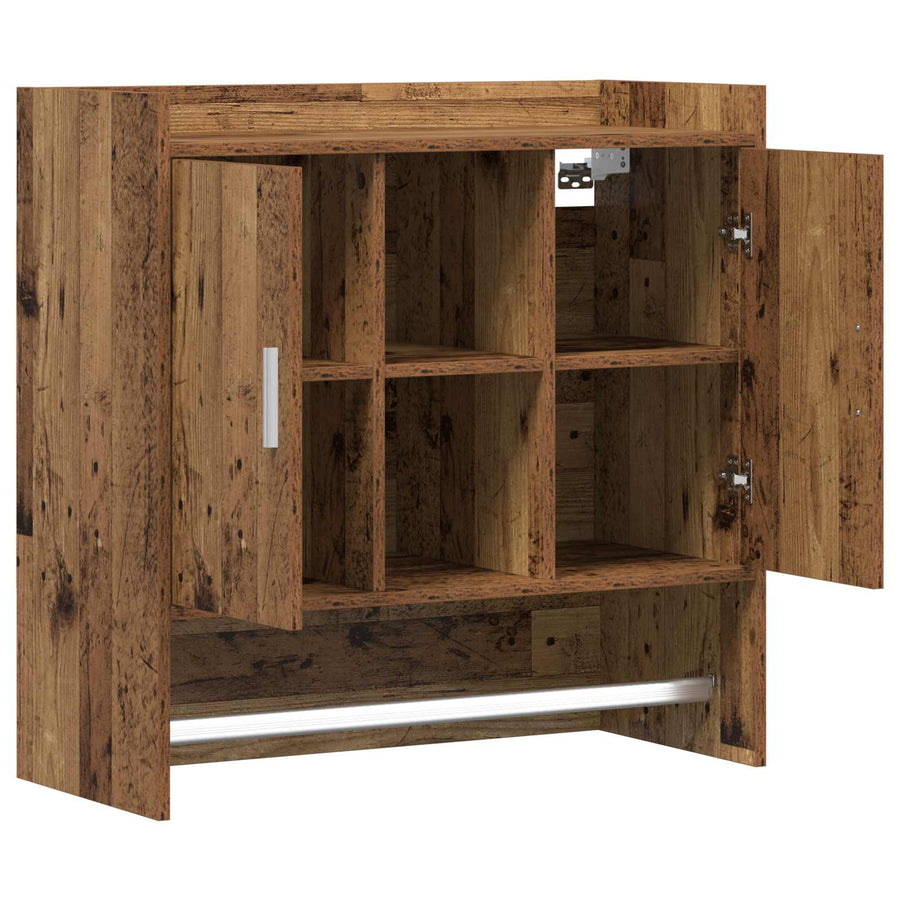Wandplank Muurmontage Oud hout 80 x 36 x 80 cm Bewerkt hout