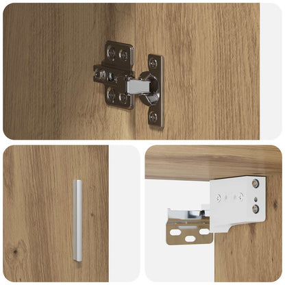 Wandplank Muurmontage Artisanaal eiken 80 x 36 x 80 cm