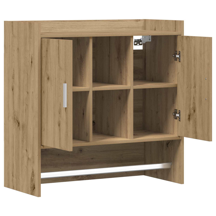 Wandplank Muurmontage Artisanaal eiken 80 x 36 x 80 cm