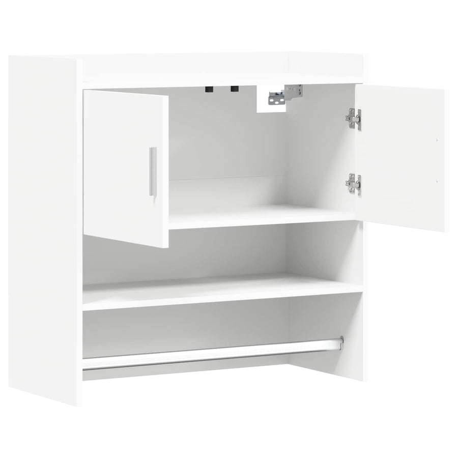 Wandplank Muurmontage Wit 80 x 36 x 80 cm Bewerkt hout
