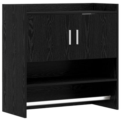 Wandplank Muurmontage Zwart eiken 80 x 36 x 80 cm Bewerkt hout