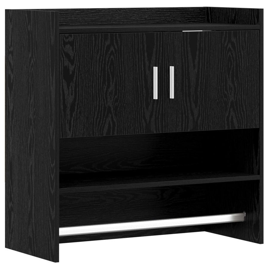 Wandplank Muurmontage Zwart eiken 80 x 36 x 80 cm Bewerkt hout
