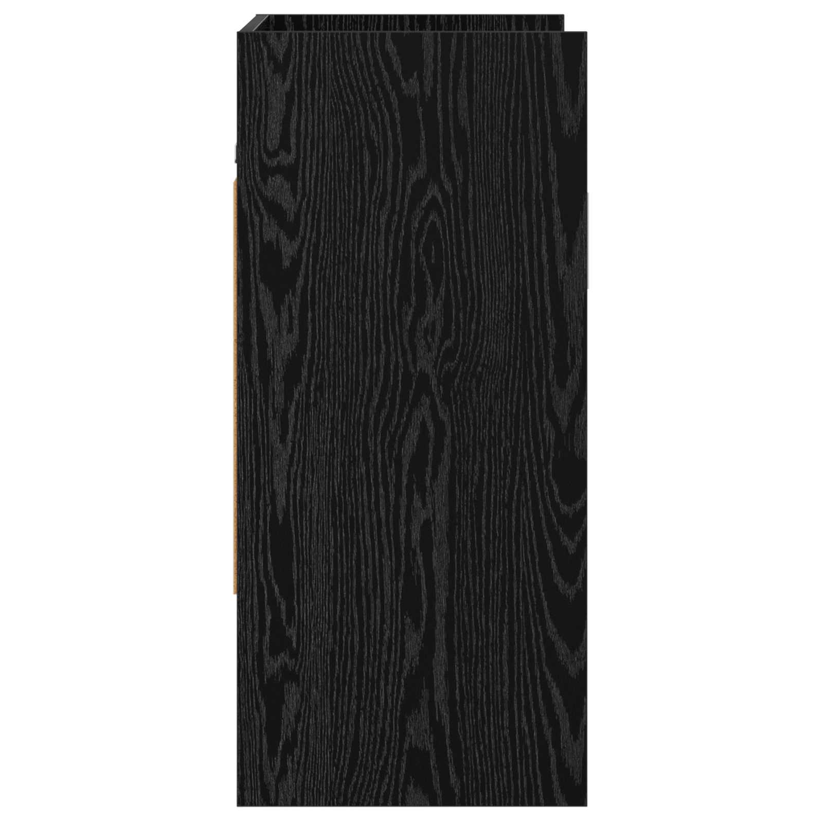 Wandplank Muurmontage Zwart eiken 80 x 36 x 80 cm Bewerkt hout