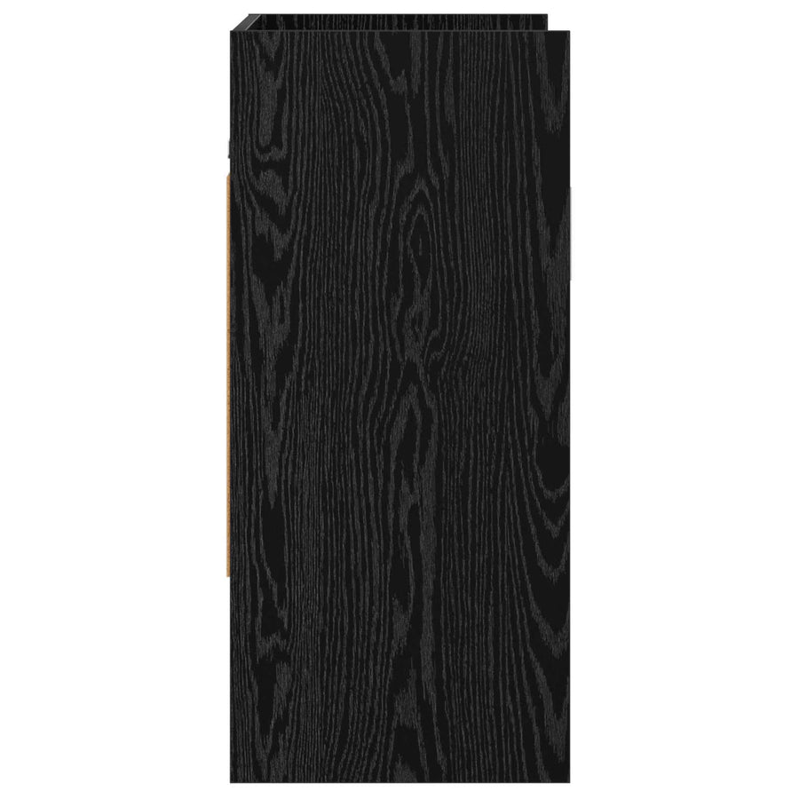 Wandplank Muurmontage Zwart eiken 80 x 36 x 80 cm Bewerkt hout