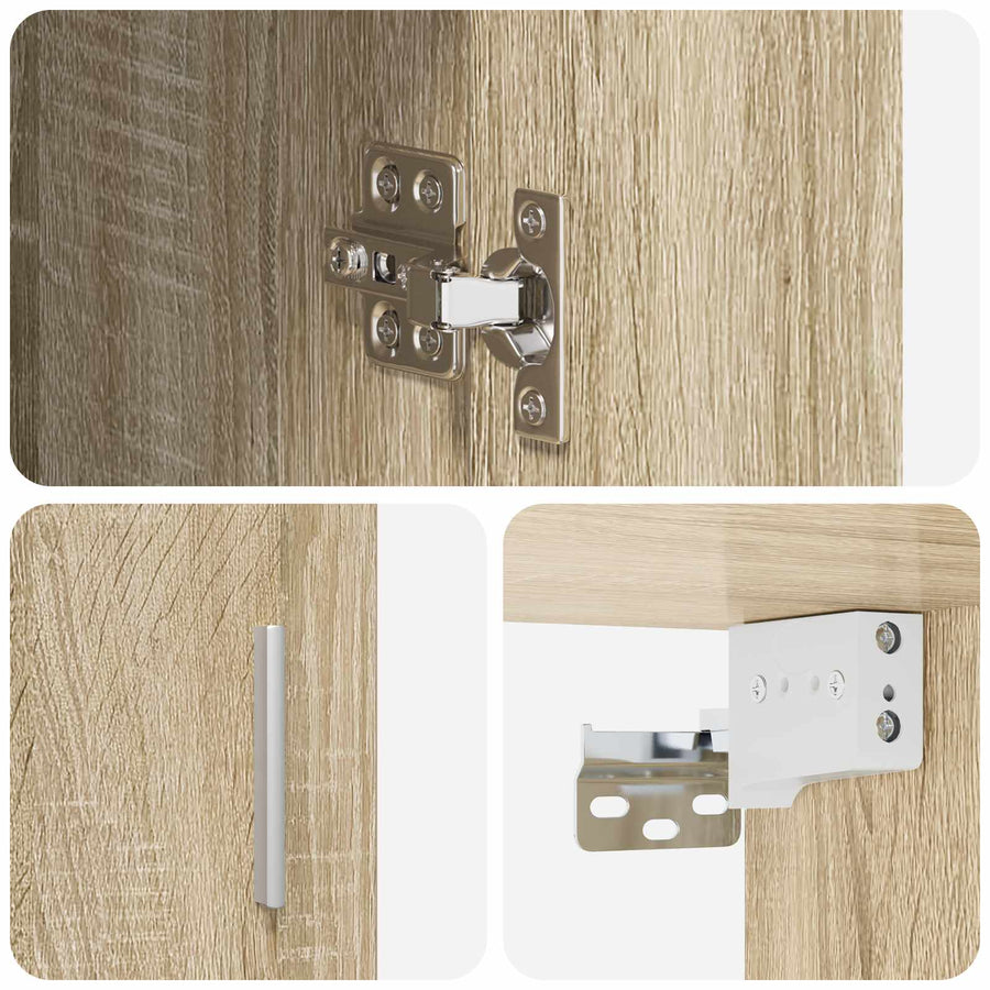Wandplank Muurmontage Sonoma Eiken 80 x 36 x 80 cm Bewerkt hout