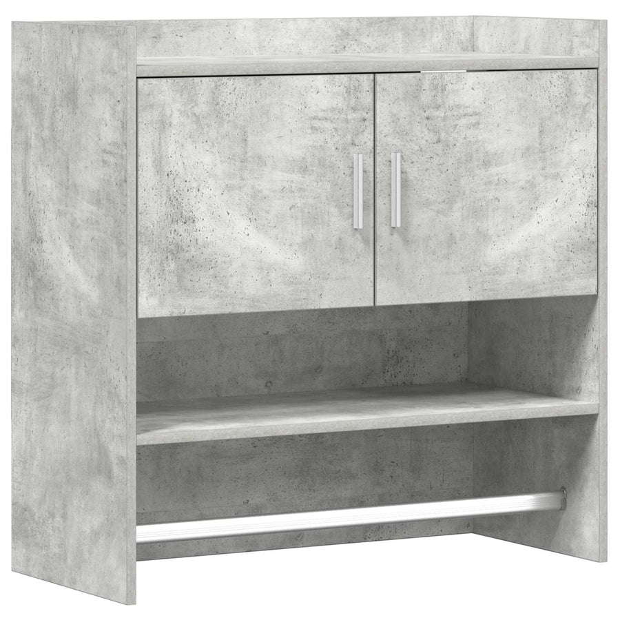 Wandplank Muurmontage Betongrijs 80 x 36 x 80 cm Bewerkt hout
