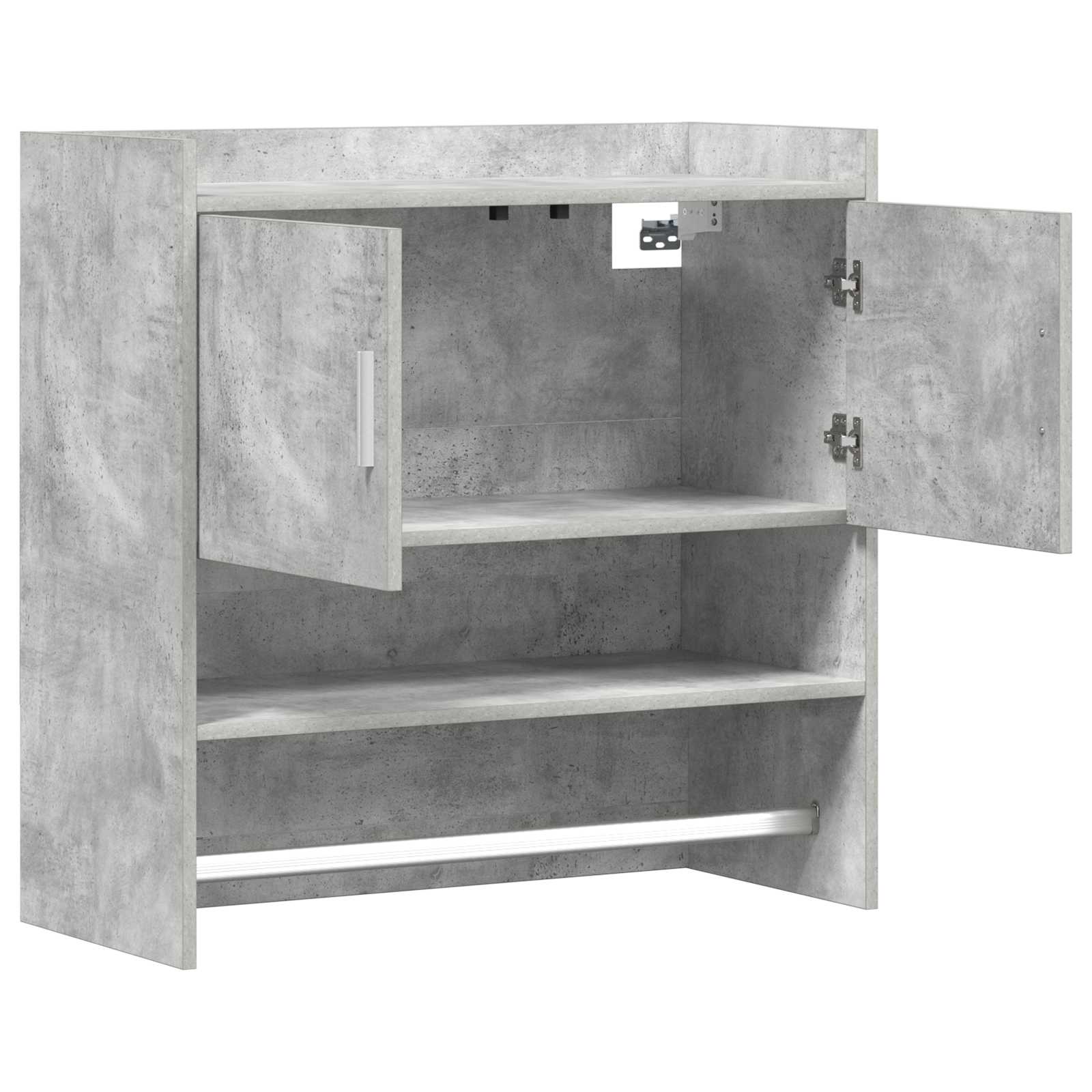 Wandplank Muurmontage Betongrijs 80 x 36 x 80 cm Bewerkt hout