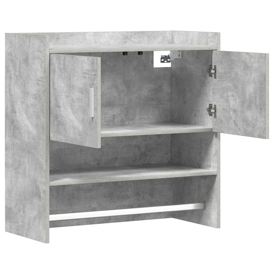 Wandplank Muurmontage Betongrijs 80 x 36 x 80 cm Bewerkt hout