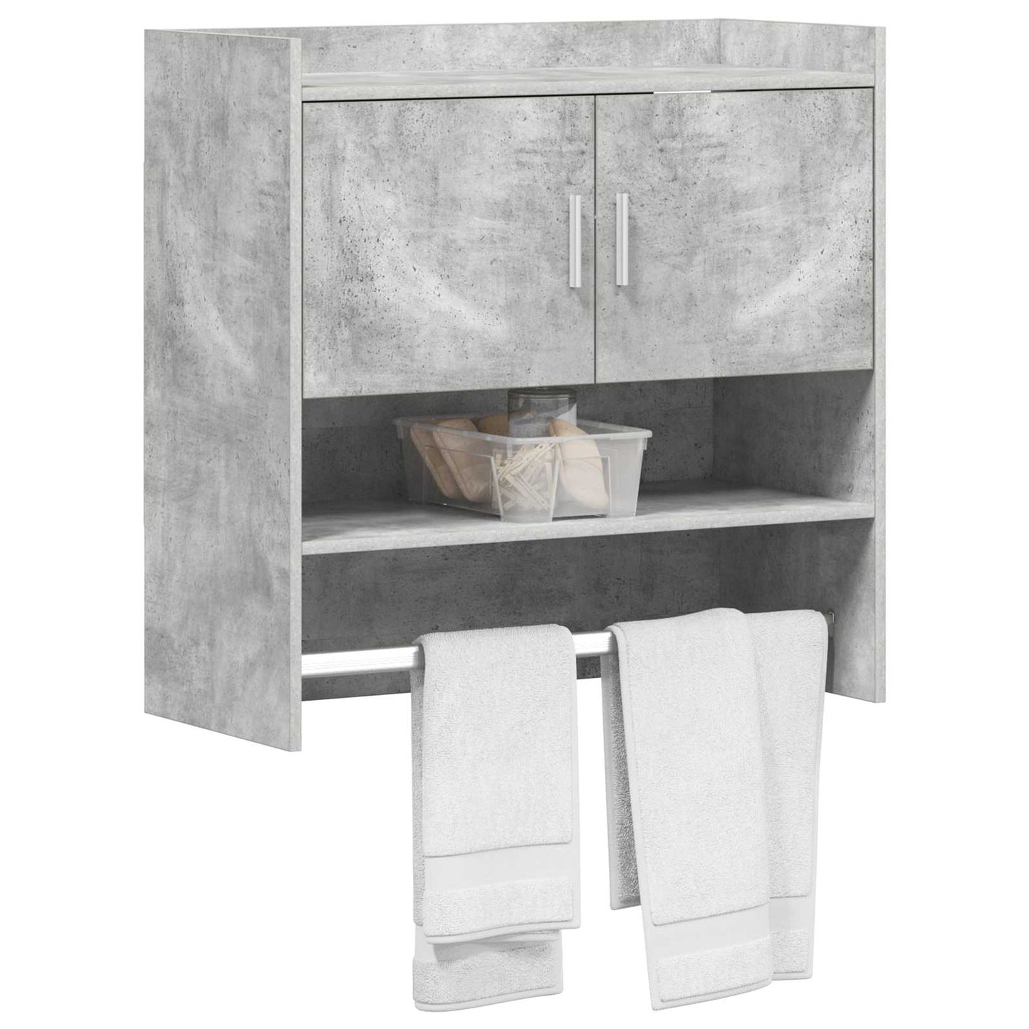 Wandplank Muurmontage Betongrijs 80 x 36 x 80 cm Bewerkt hout