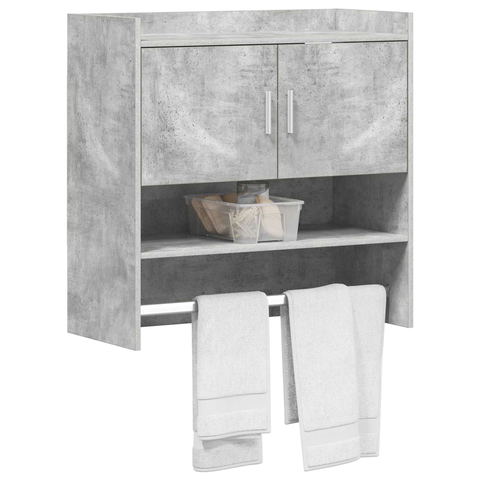 Wandplank Muurmontage Betongrijs 80 x 36 x 80 cm Bewerkt hout