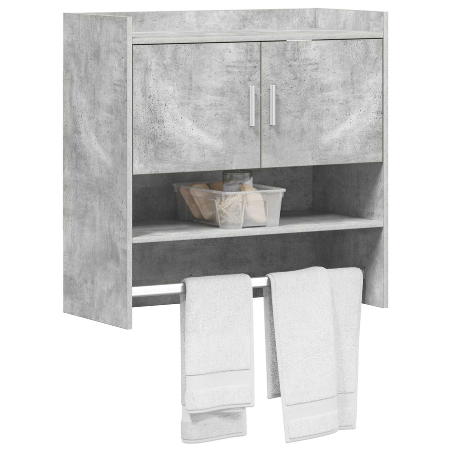 Wandplank Muurmontage Betongrijs 80 x 36 x 80 cm Bewerkt hout