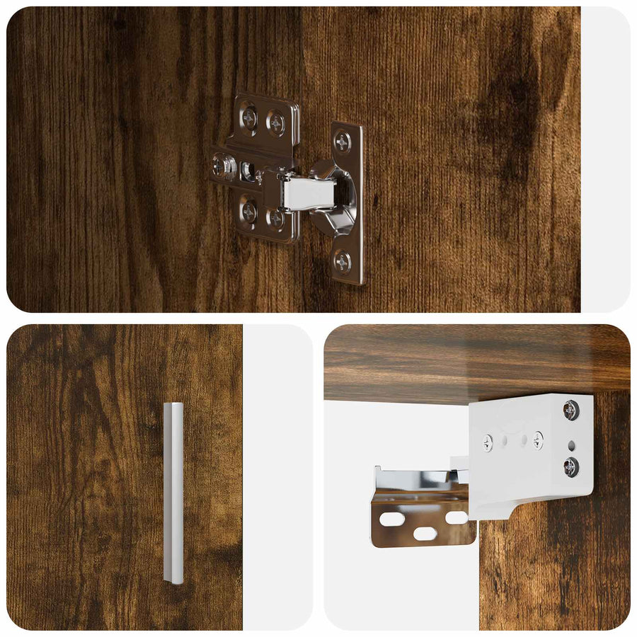 Wandplank Muurmontage Gerookt eiken 80 x 36 x 80 cm