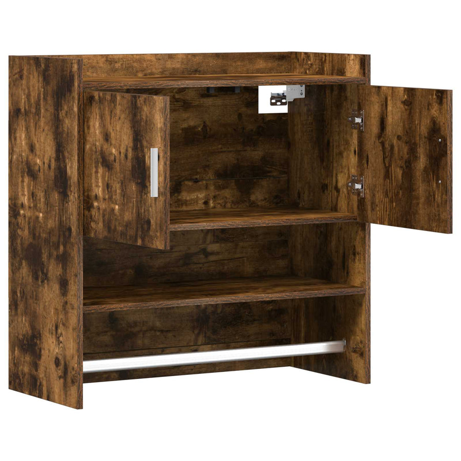 Wandplank Muurmontage Gerookt eiken 80 x 36 x 80 cm