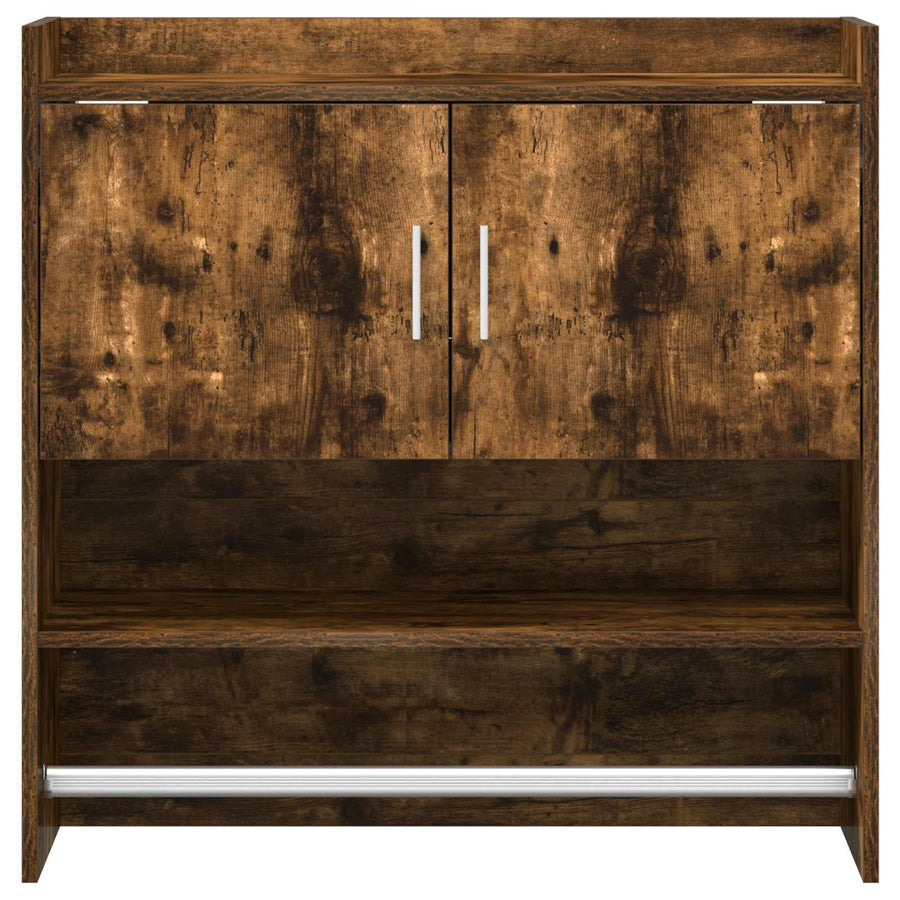 Wandplank Muurmontage Gerookt eiken 80 x 36 x 80 cm