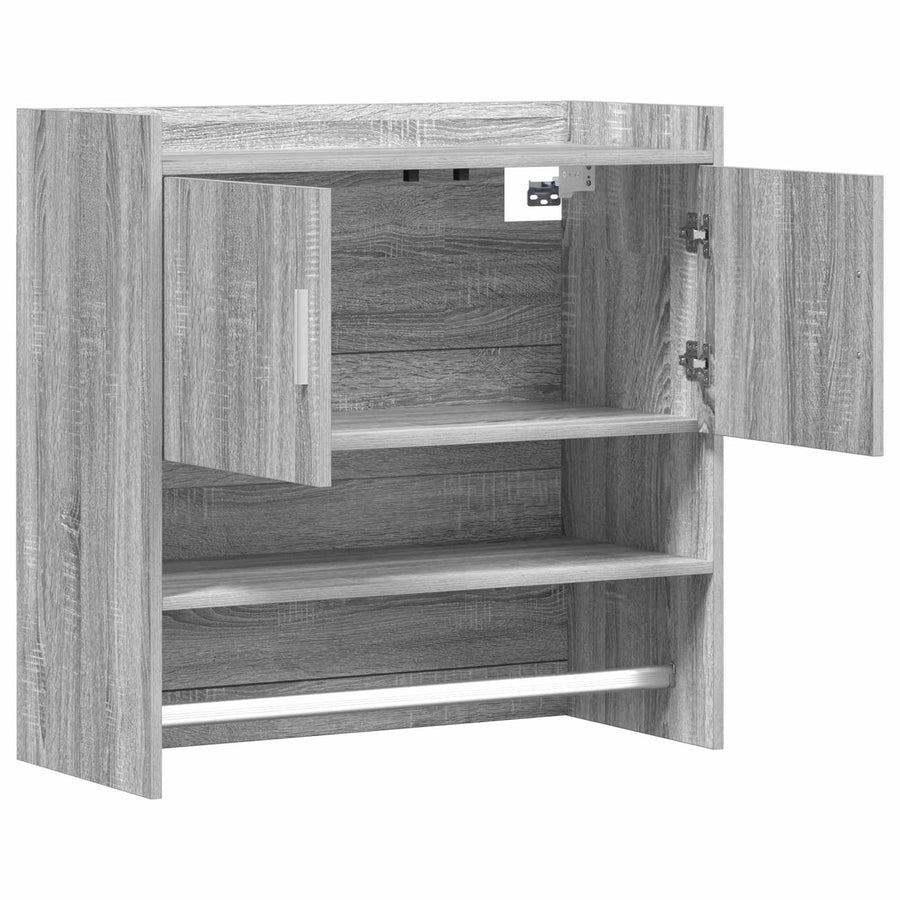 Wandplank Muurmontage Grijs Sonoma 80 x 36 x 80 cm Bewerkt hout