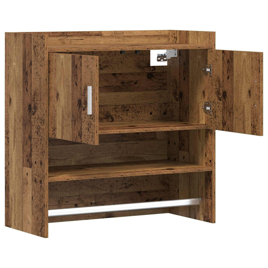 Wandplank Muurmontage Oud hout 80 x 36 x 80 cm Bewerkt hout