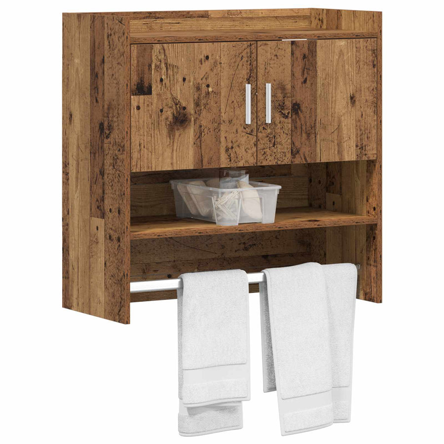 Wandplank Muurmontage Oud hout 80 x 36 x 80 cm Bewerkt hout