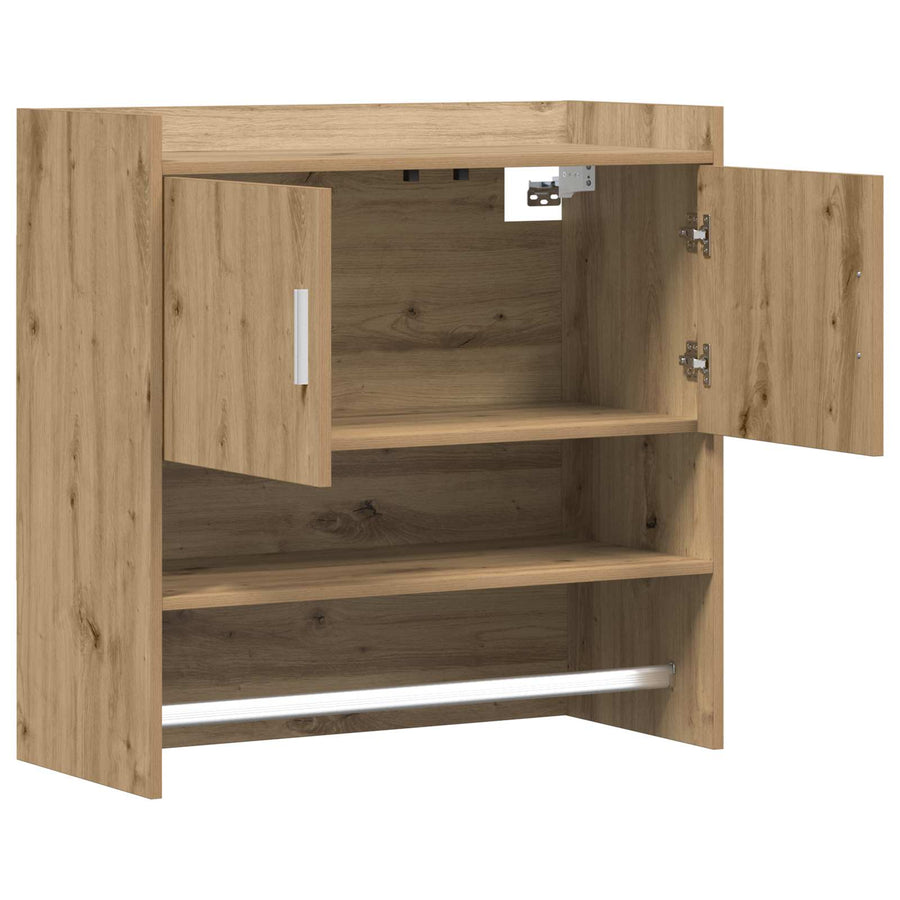 Wandplank Muurmontage Artisanaal eiken 80 x 36 x 80 cm